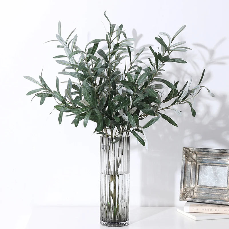 Olive Green Silk Artificial Leaf Branches