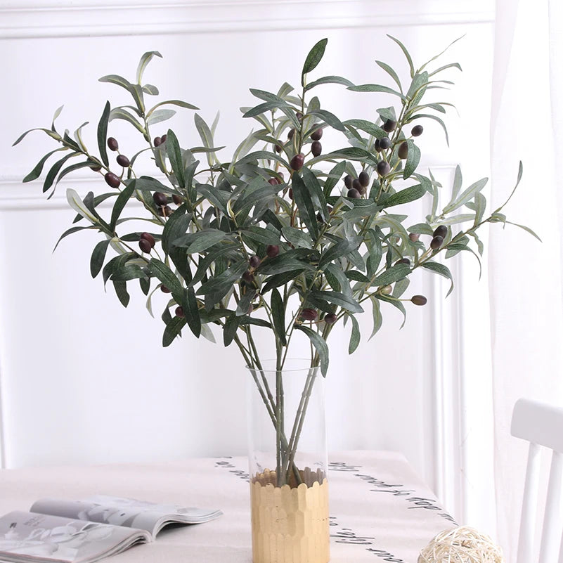 Olive Green Silk Artificial Leaf Branches