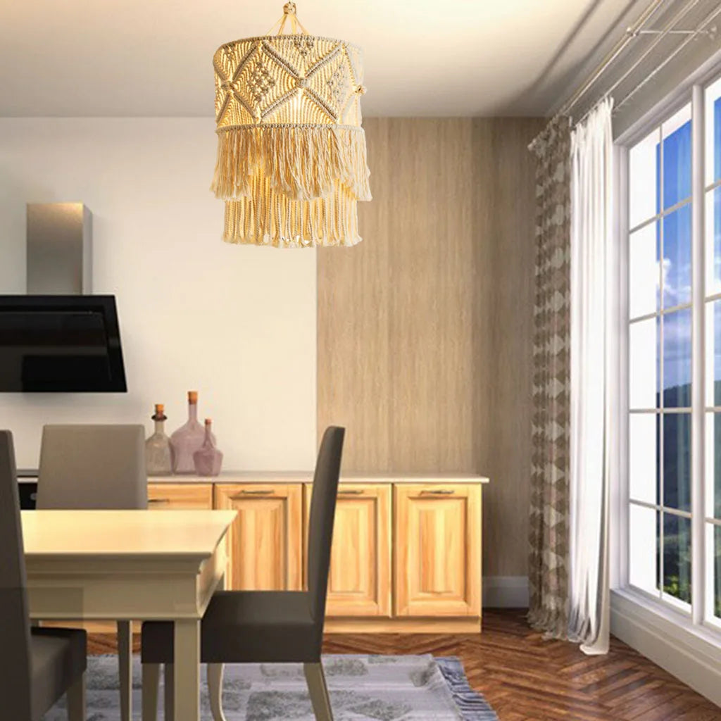 Nordic Macrame Woven Tapestry Lampshade Cover