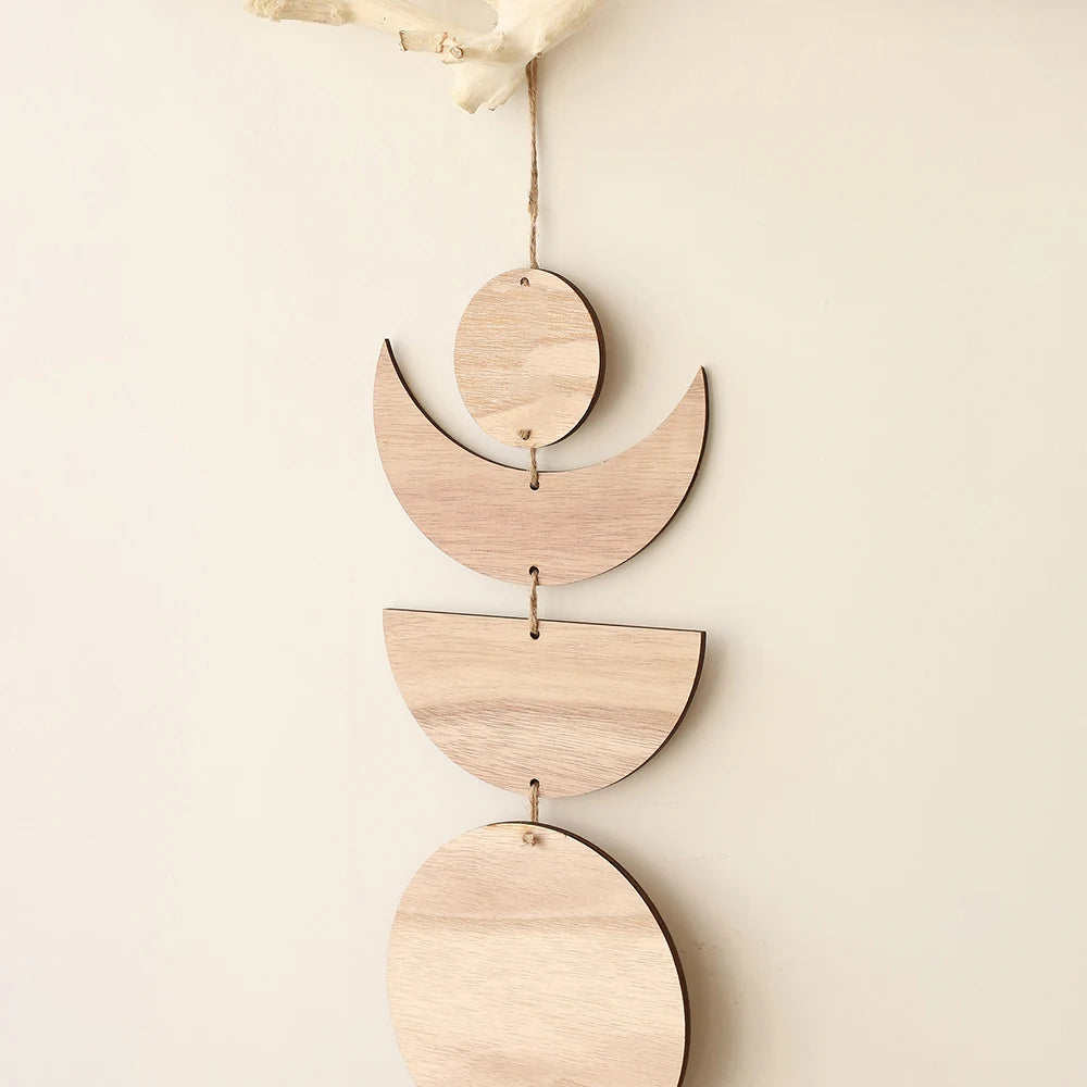 Wooden Moon Phase Garland Wall Decor