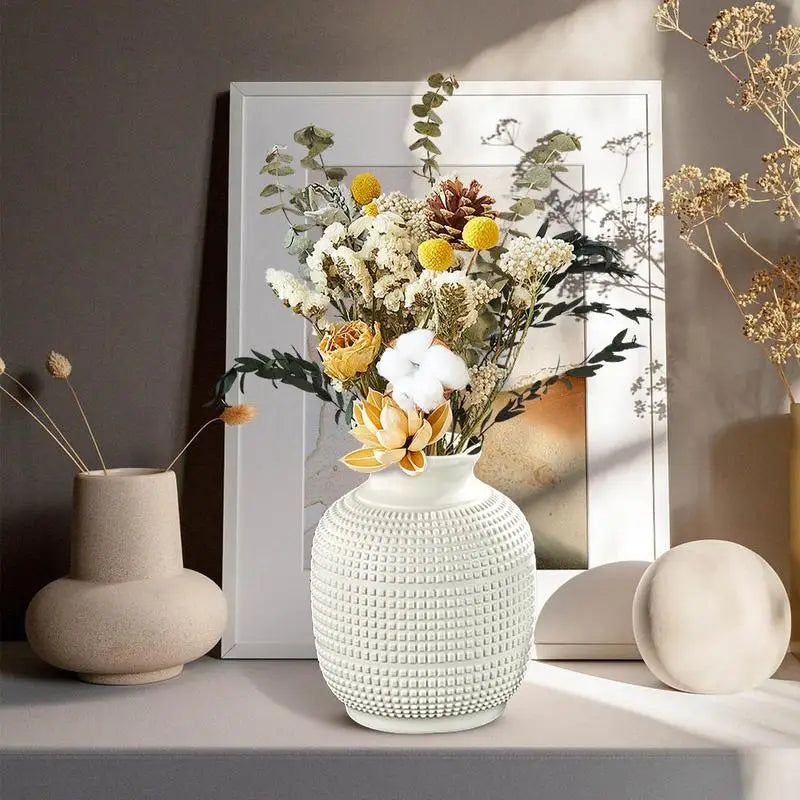 Ceramic Look Flower Vase: Unbreakable Minimalist