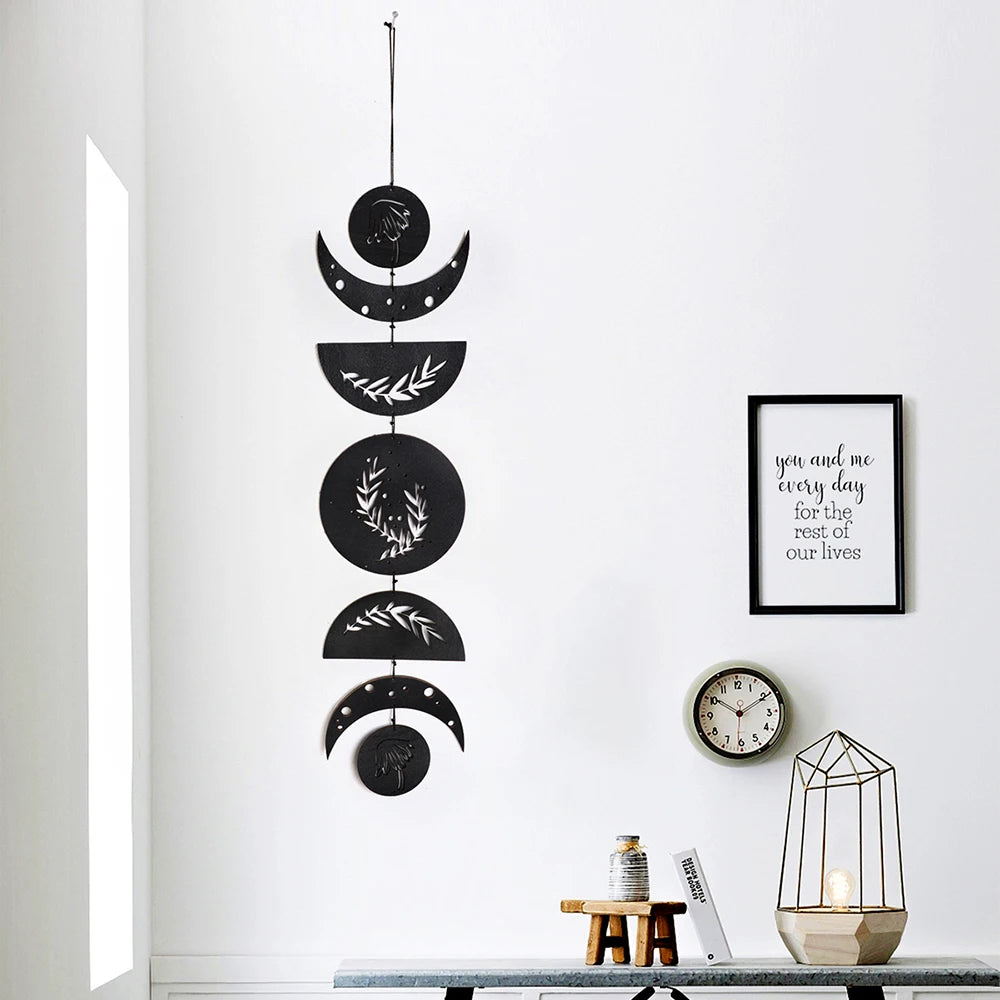 Wooden Moon Phase Garland Wall Decor