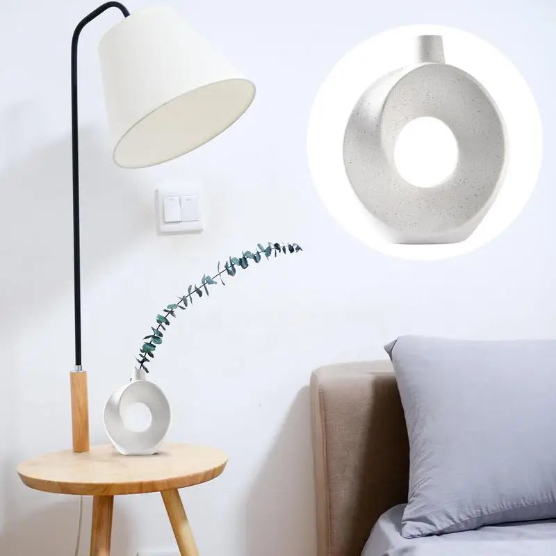Boho Ceramic Donut Vase: Modern Minimalist