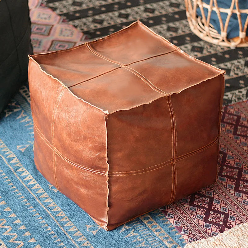 Moroccan Artificial Leather Stool