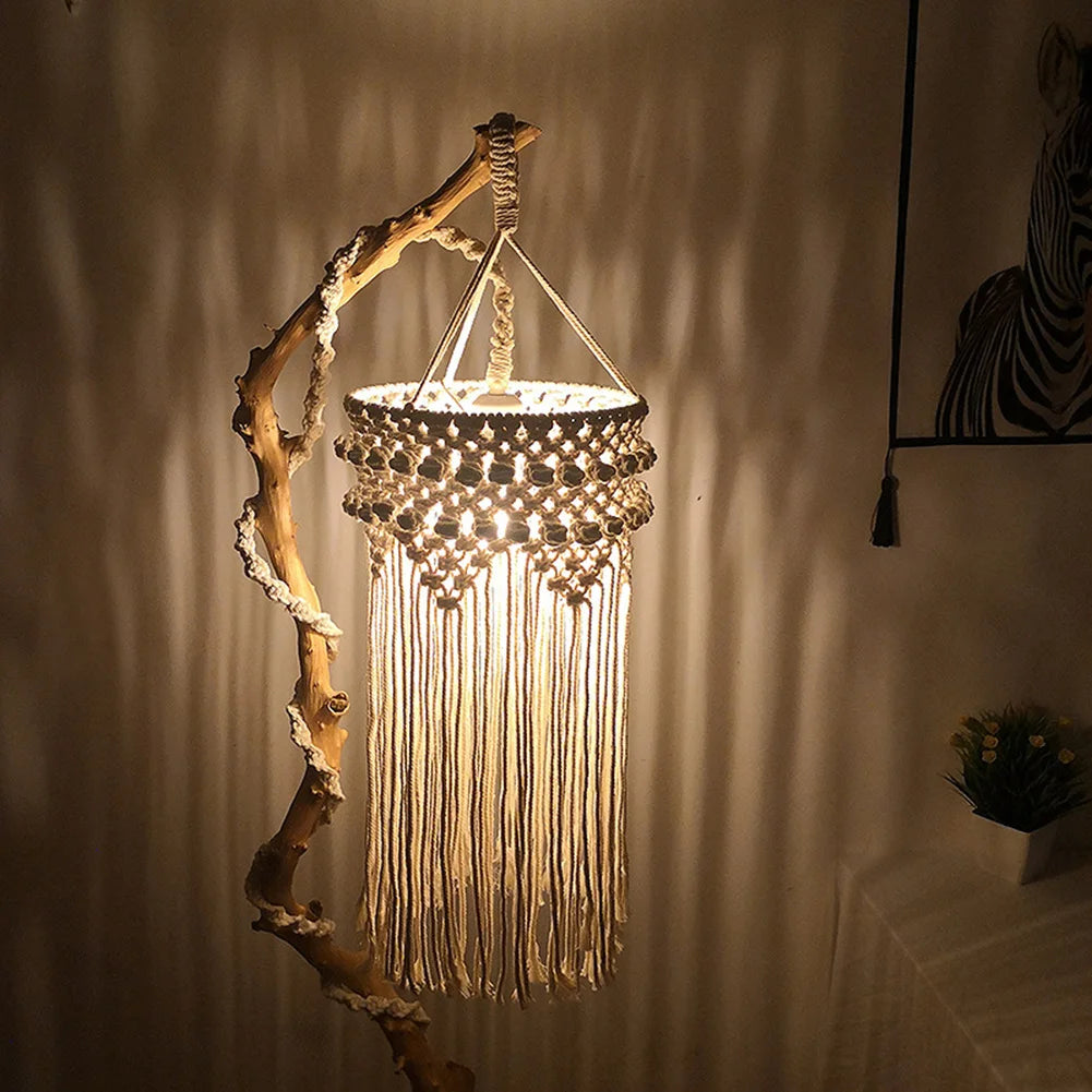 Boho Macrame Chandelier Shade Handwoven Cotton