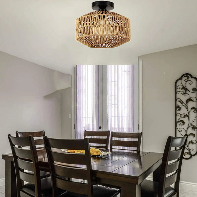 Handwoven Retro Boho Lampshade