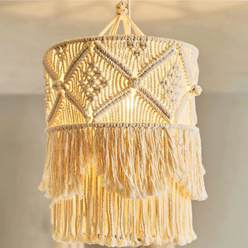 Nordic Macrame Woven Tapestry Lampshade Cover