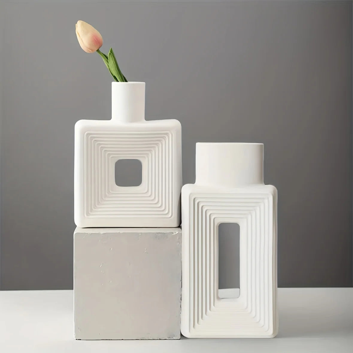 Square Vase Rustic Minimalist Nordic Style