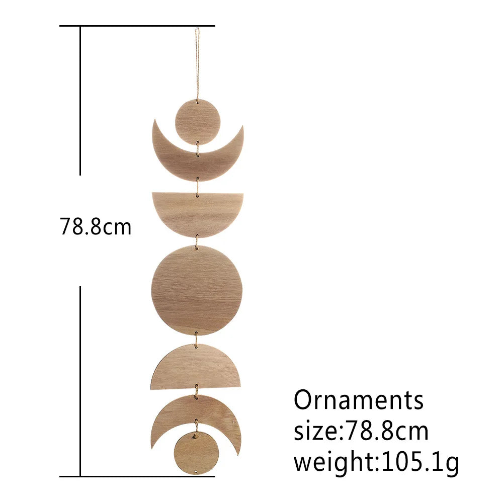 Wooden Moon Phase Garland Wall Decor
