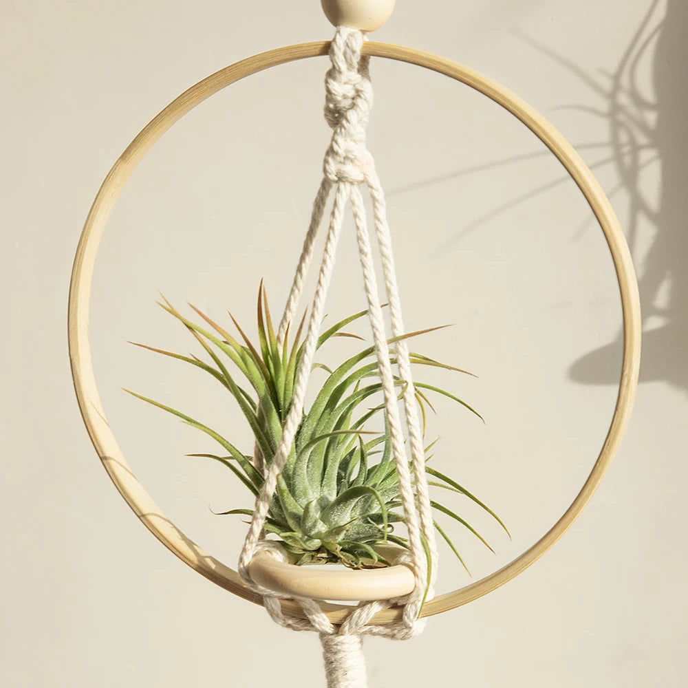 Boho Macrame Air Hanging Planter Holder