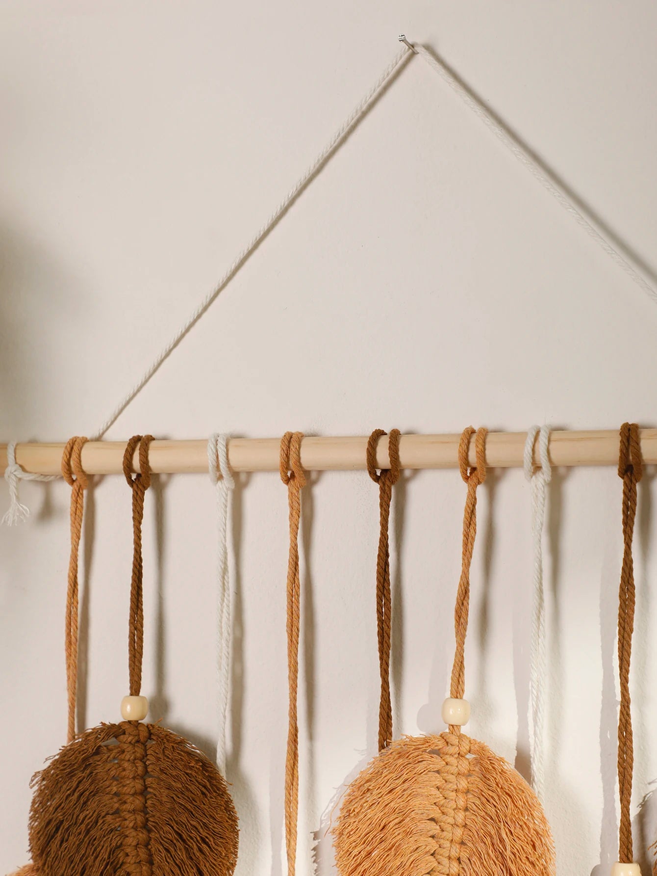 Brown Green Leaf Macrame Tapestry Wall