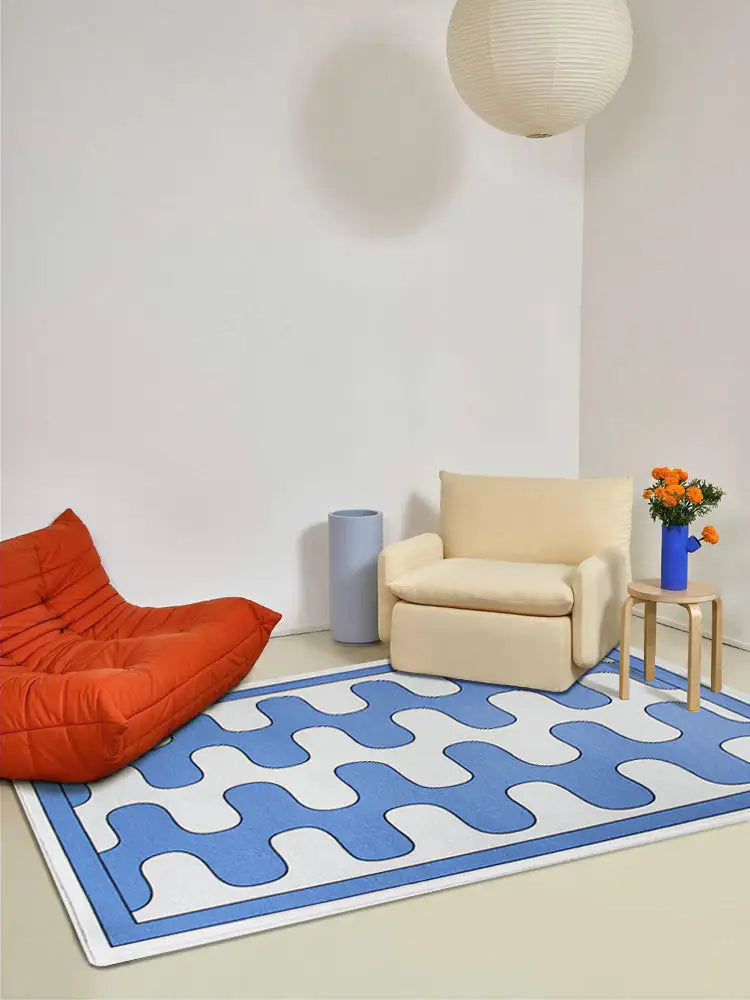 Fluffy Checkerboard Rug for Modern Homes