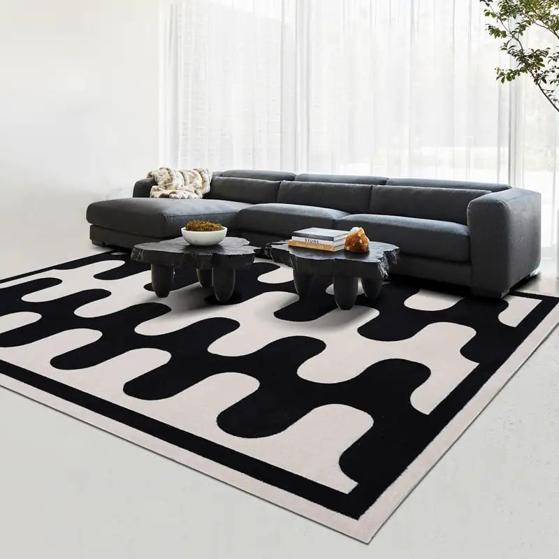 Fluffy Checkerboard Rug for Modern Homes