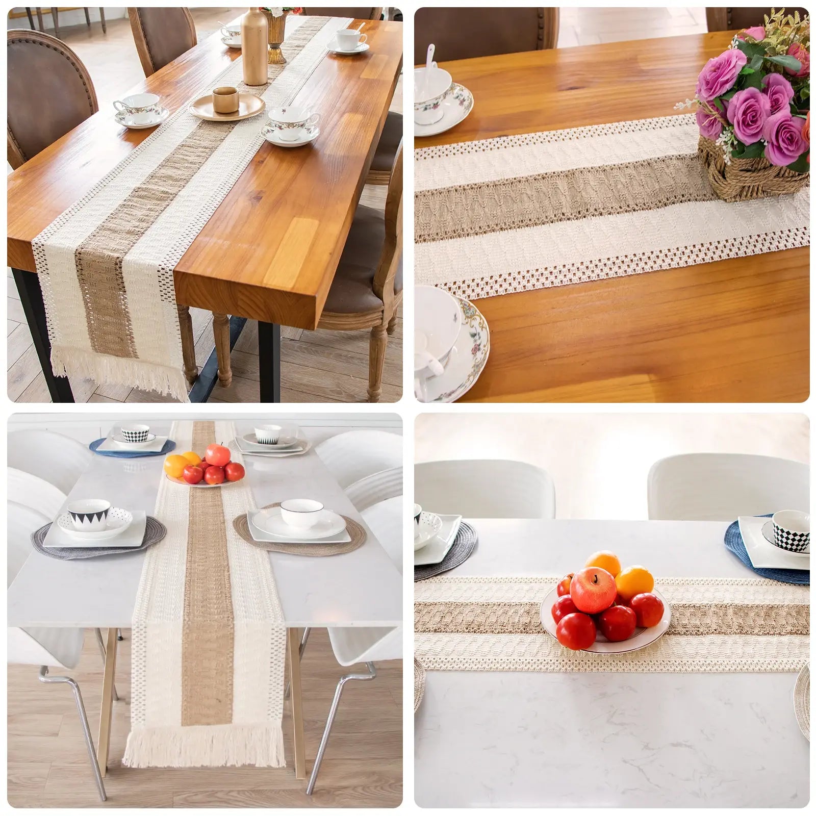 Boho Macrame Table Runner - Handmade