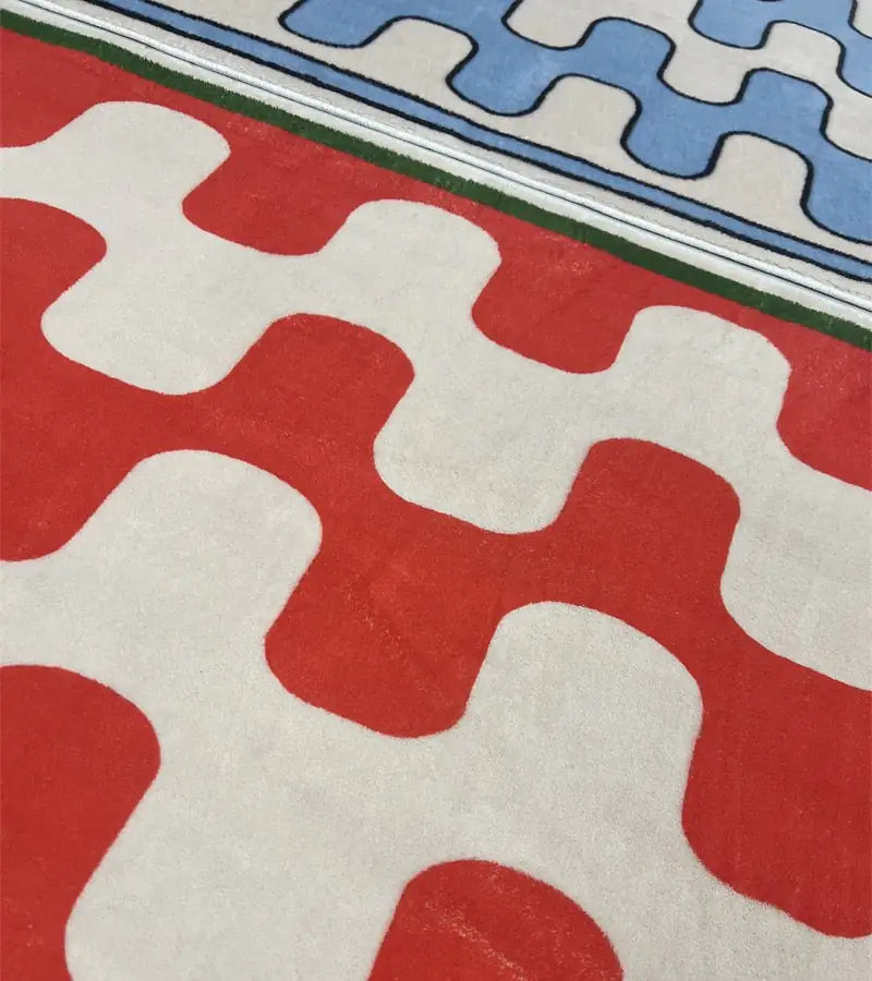 Fluffy Checkerboard Rug for Modern Homes