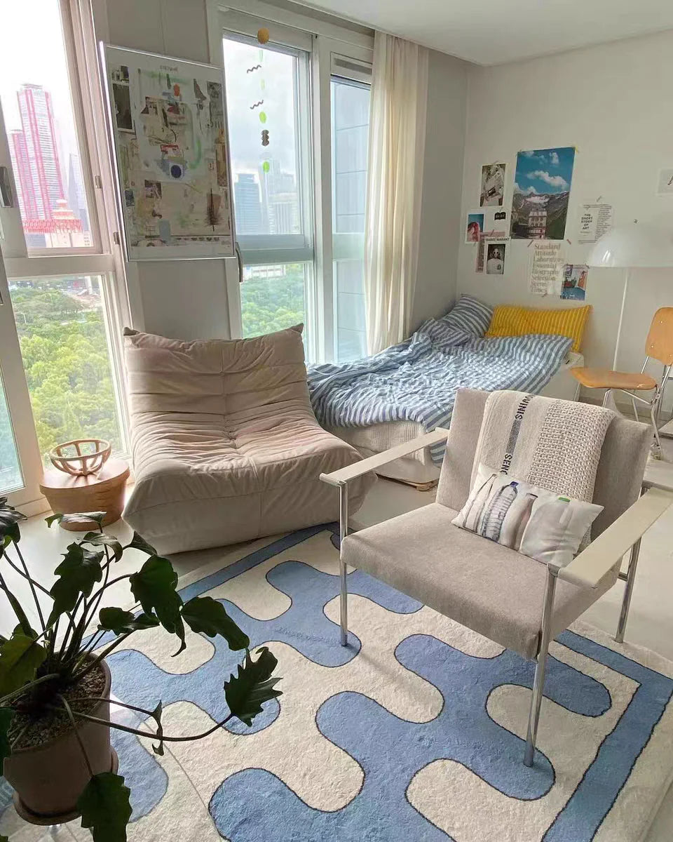 Fluffy Checkerboard Rug for Modern Homes