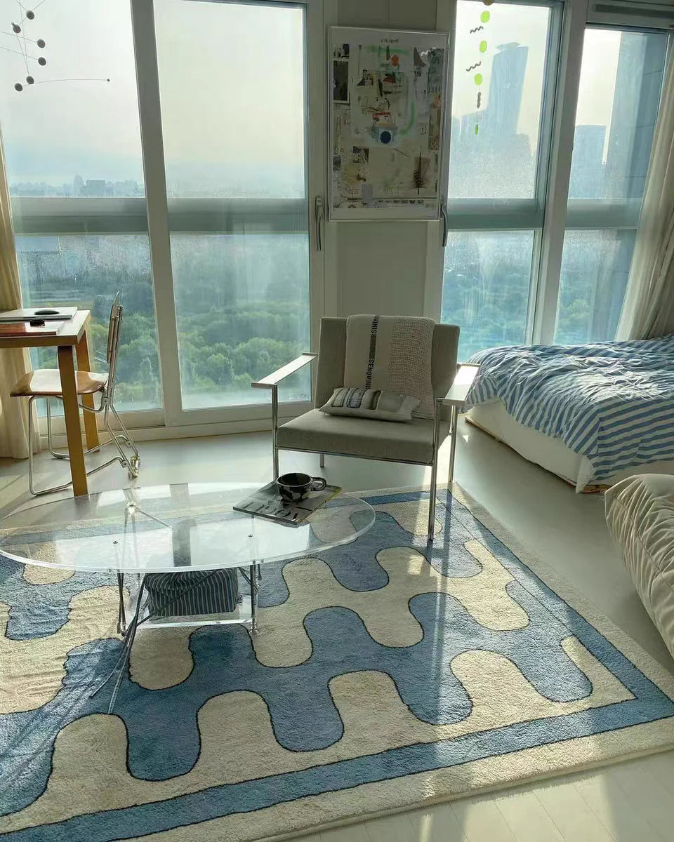 Fluffy Checkerboard Rug for Modern Homes