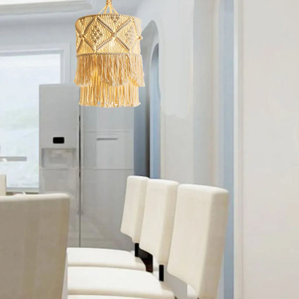 Nordic Macrame Woven Tapestry Lampshade Cover