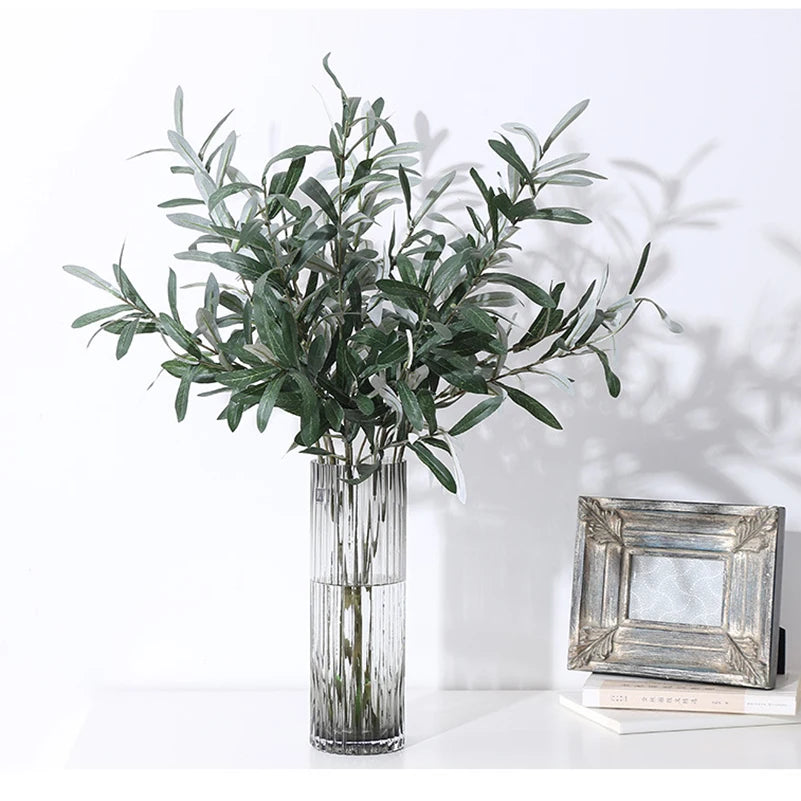 Olive Green Silk Artificial Leaf Branches