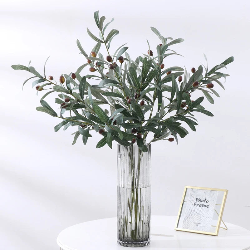 Olive Green Silk Artificial Leaf Branches