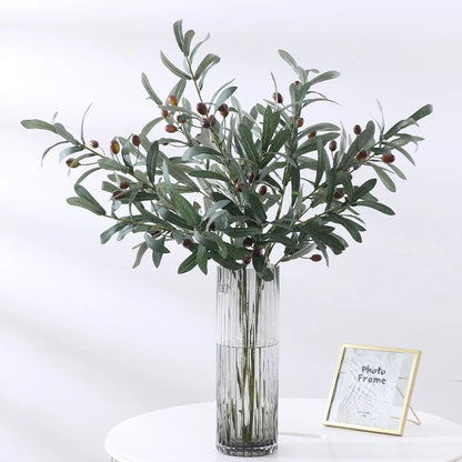 Olive Green Silk Artificial Leaf Branches
