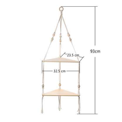 Boho Triangle Wood Shelf: Wall Decor