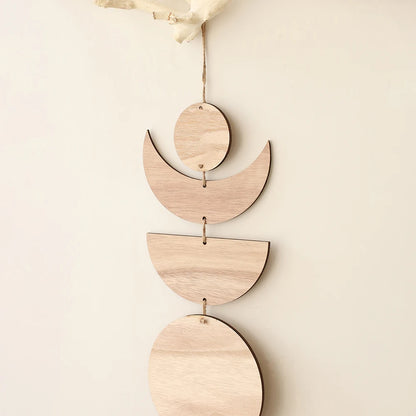 Wooden Moon Phase Garland Wall Decor