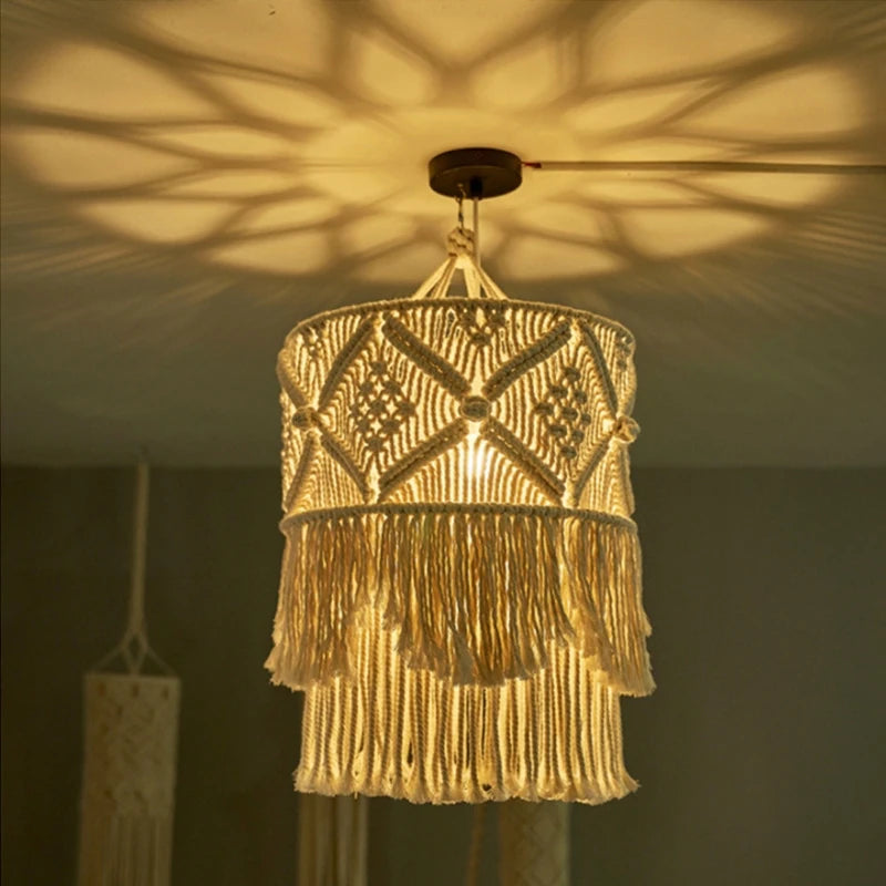 Nordic Macrame Woven Tapestry Lampshade Cover