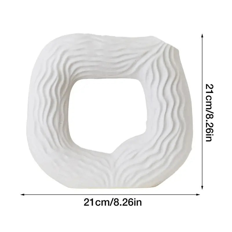 Ceramic Square Hollow Vase: Minimalist Boho