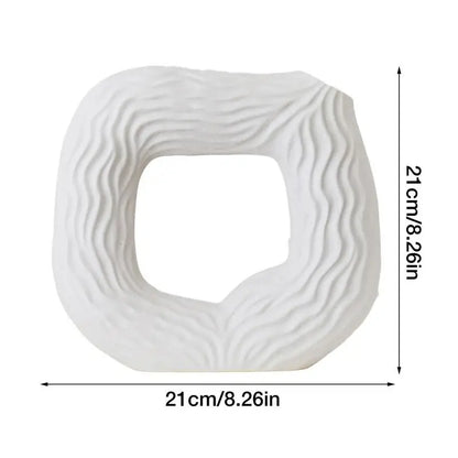 Ceramic Square Hollow Vase: Minimalist Boho