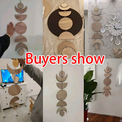 Wooden Moon Phase Garland Wall Decor