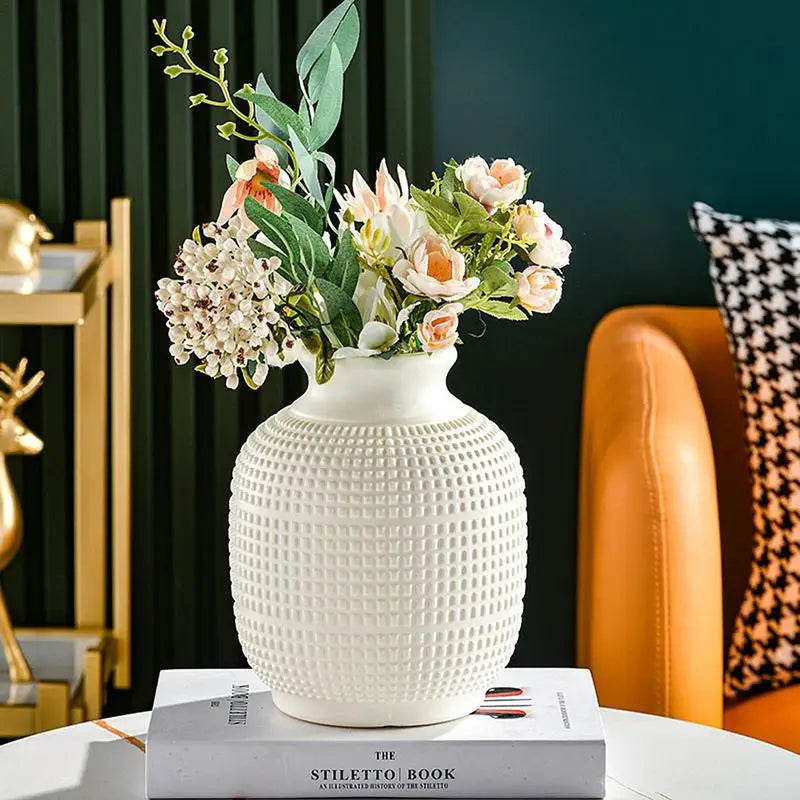 Ceramic Look Flower Vase: Unbreakable Minimalist