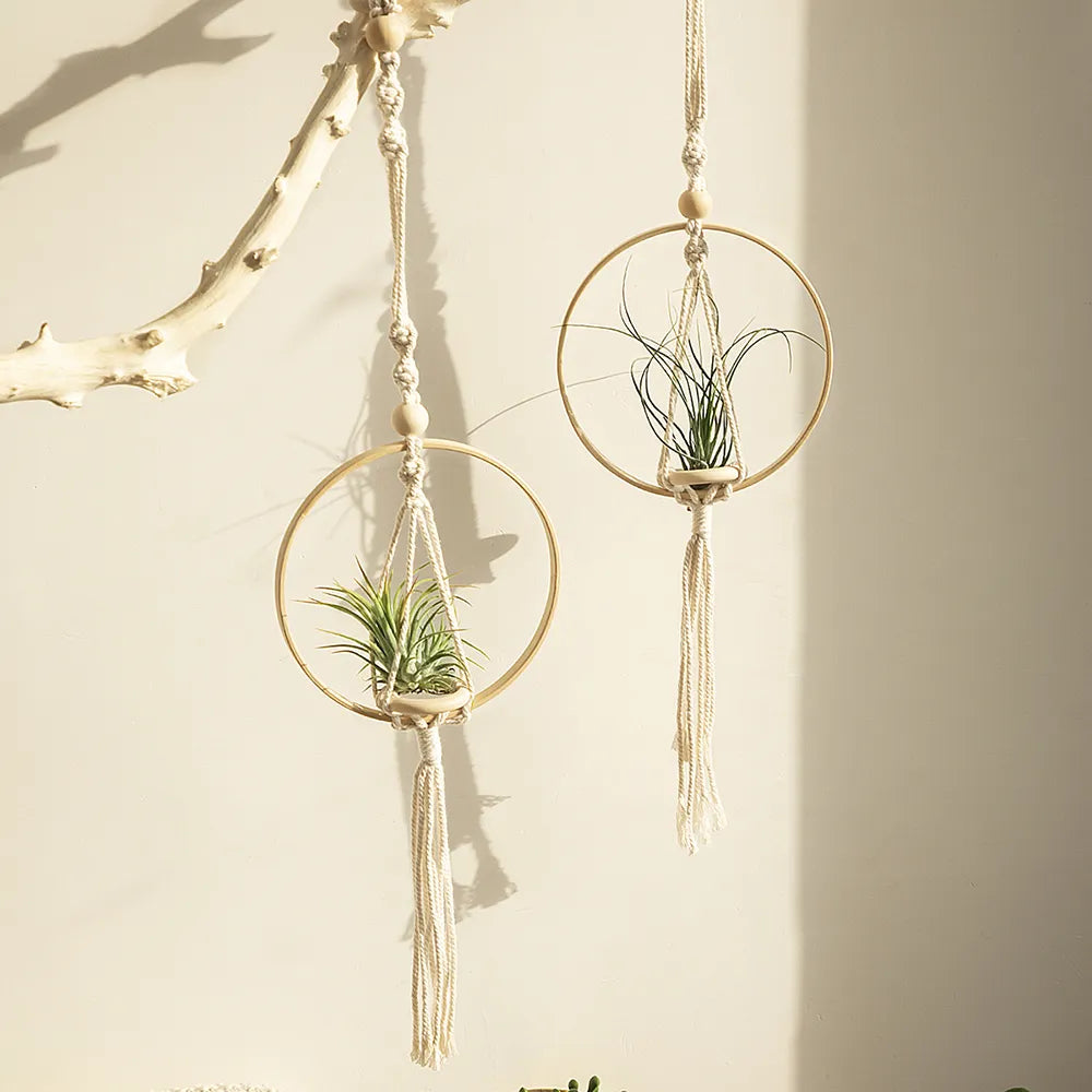 Boho Macrame Air Hanging Planter Holder