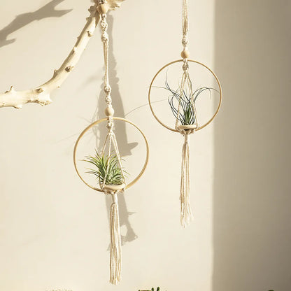 Boho Macrame Air Hanging Planter Holder