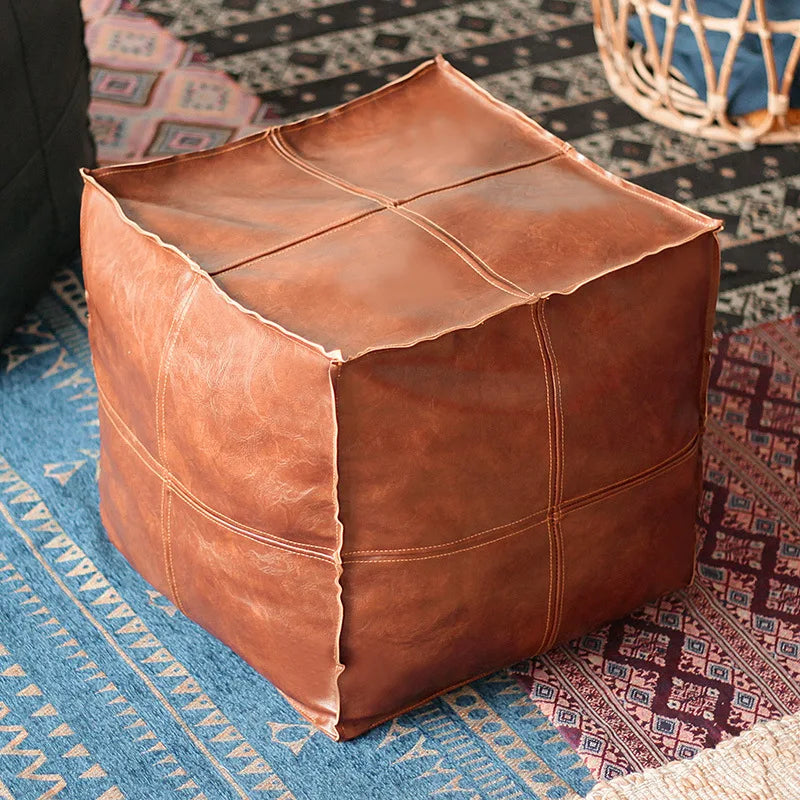 Moroccan Artificial Leather Stool