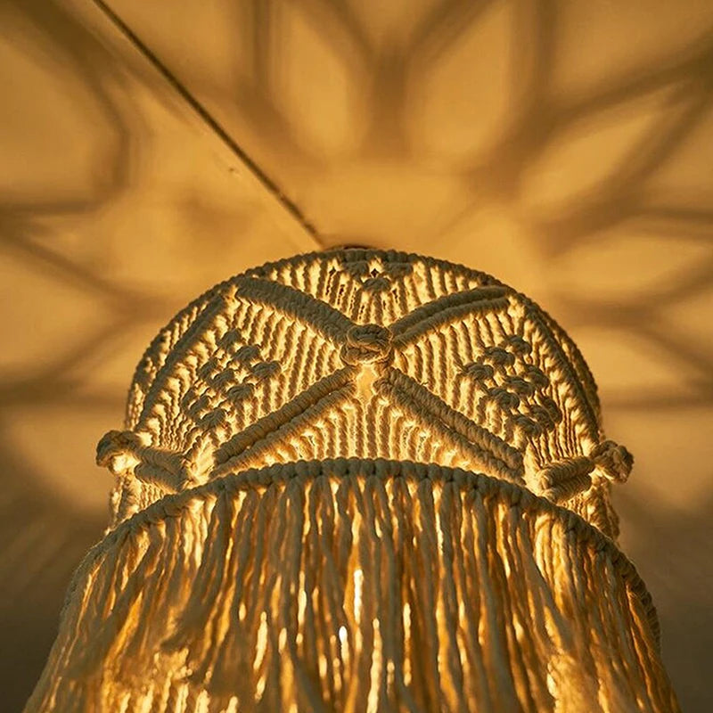 Nordic Macrame Woven Tapestry Lampshade Cover