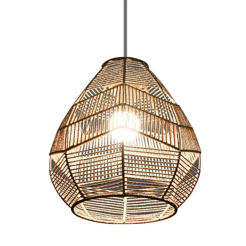 Handwoven Rattan Pendant Lamp Shade Fixture