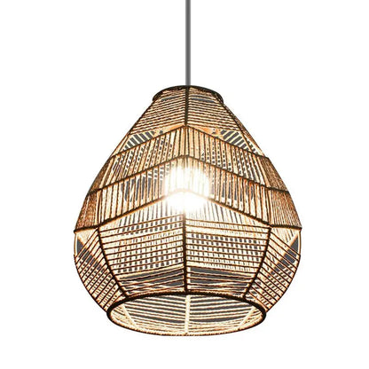 Handwoven Rattan Pendant Lamp Shade Fixture