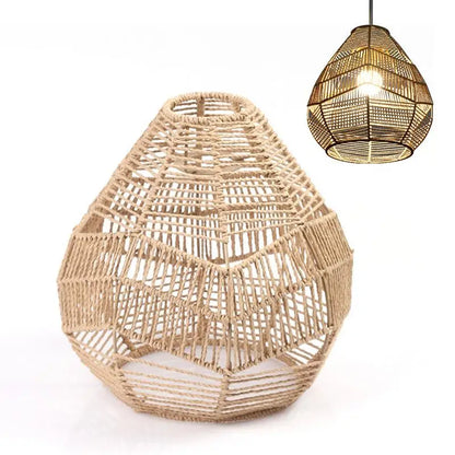 Handwoven Rattan Pendant Lamp Shade Fixture