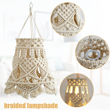 Boho Macrame Chandelier Shade Handwoven Cotton