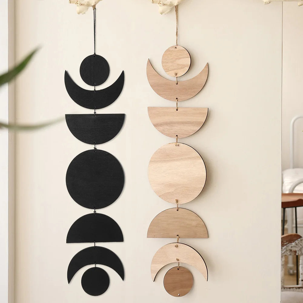 Wooden Moon Phase Garland Wall Decor
