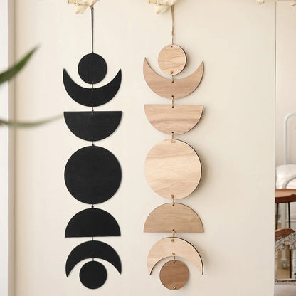 Wooden Moon Phase Garland Wall Decor