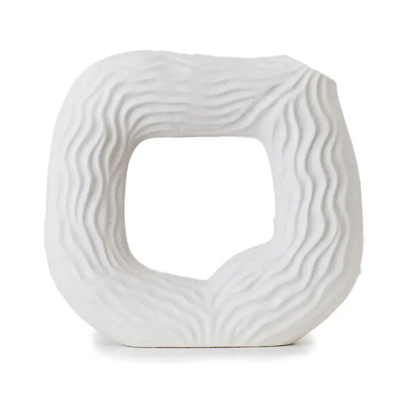 Ceramic Square Hollow Vase: Minimalist Boho