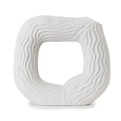 Ceramic Square Hollow Vase: Minimalist Boho