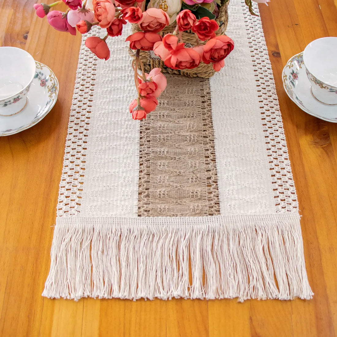 Boho Macrame Table Runner - Handmade