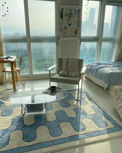 Fluffy Checkerboard Rug for Modern Homes